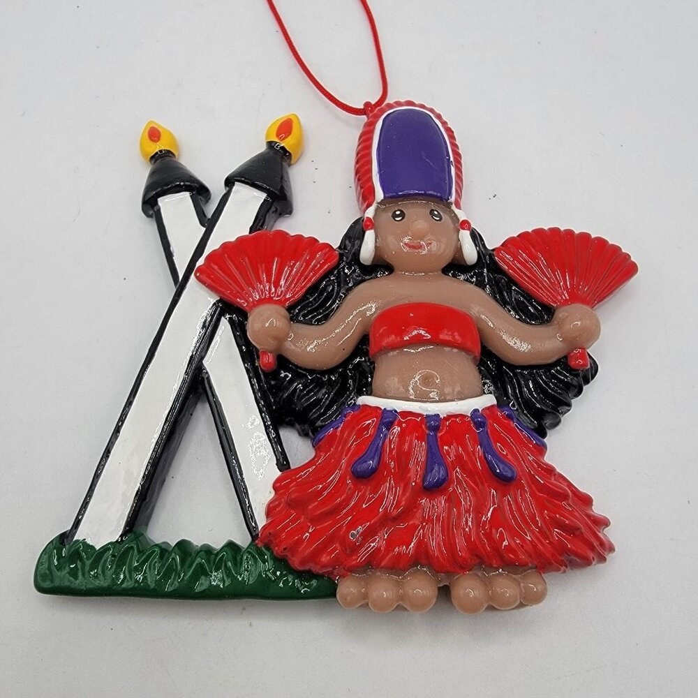 Vintage Christmas Ornament K Bears By Joseph K & Co. Hawaii Hula Girl
